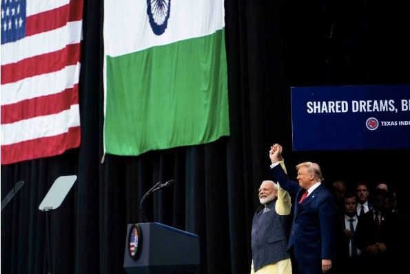 Image for At Rally for India's Modi, Trump Plays Second Fiddle but a Familiar Tune  