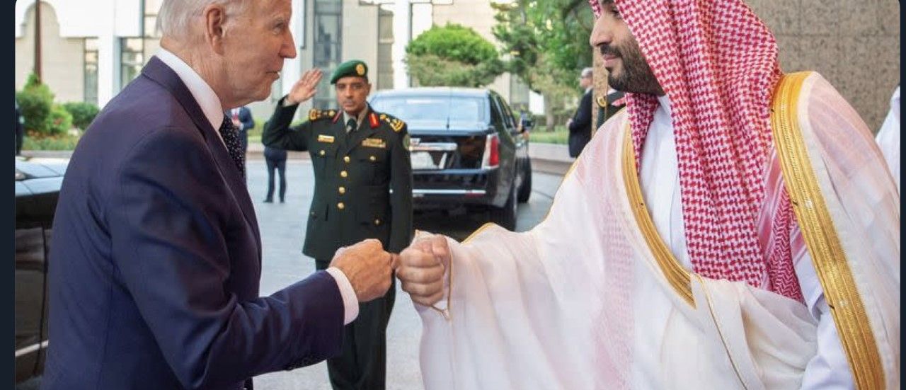 Image for Emil Guillermo: Biden’s Fist Bump of Penance, but did he ever use the “P” word with MBS? 